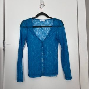 Saks Potts Blue Lace top